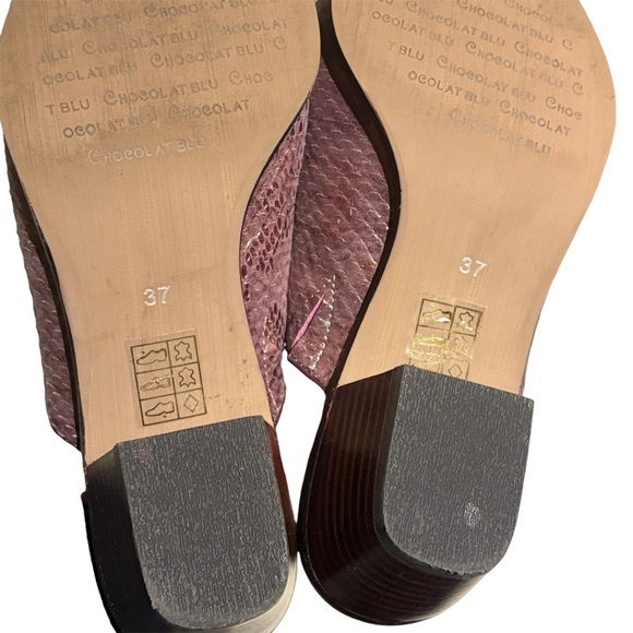 Chocolat Blu Clint Mule in Purple / Red Snake Print Size 37 / 6.5 7 - Picture 7 of 9